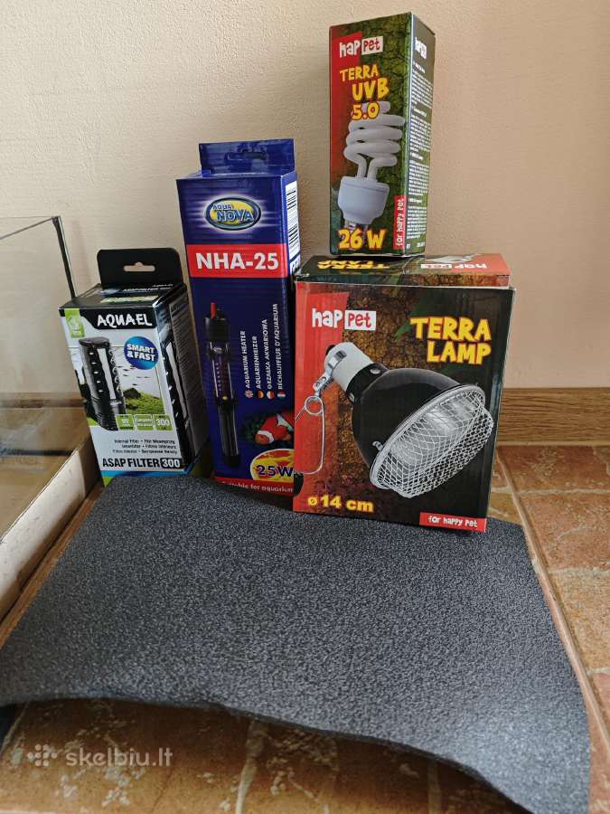Vėžliui terariumas su sala, su priedais - nuotraukos Nr. 3