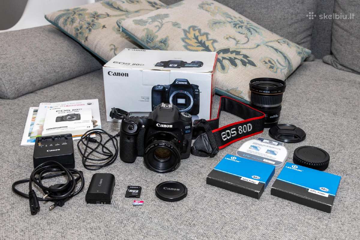 Canon EOS 80d su priedais + dovana