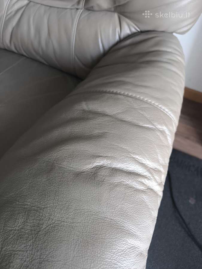 Odinė 3-vietė sofa ir fotelis su redlaineriais - nuotraukos Nr. 6