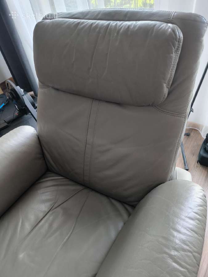 Odinė 3-vietė sofa ir fotelis su redlaineriais - nuotraukos Nr. 9