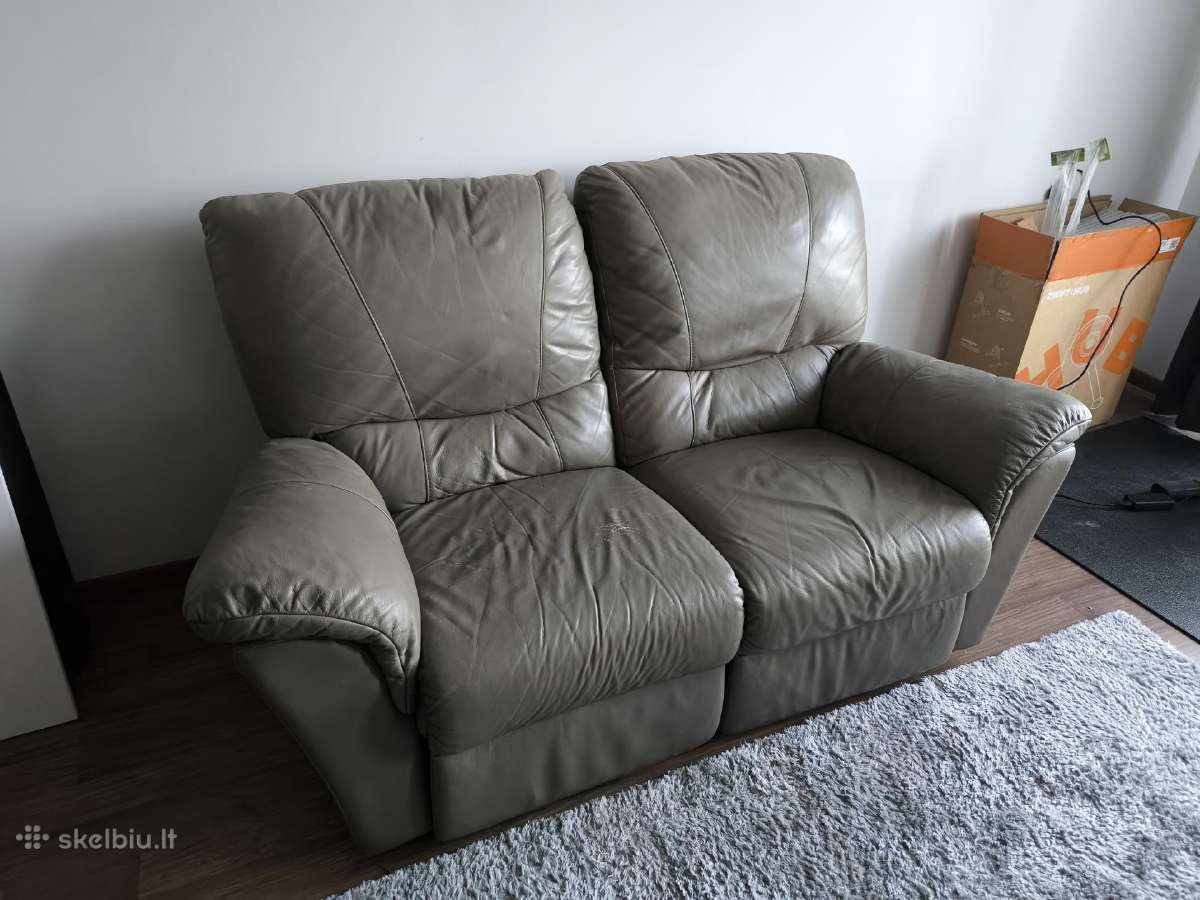 Odinė 3-vietė sofa ir fotelis su redlaineriais - nuotraukos Nr. 10