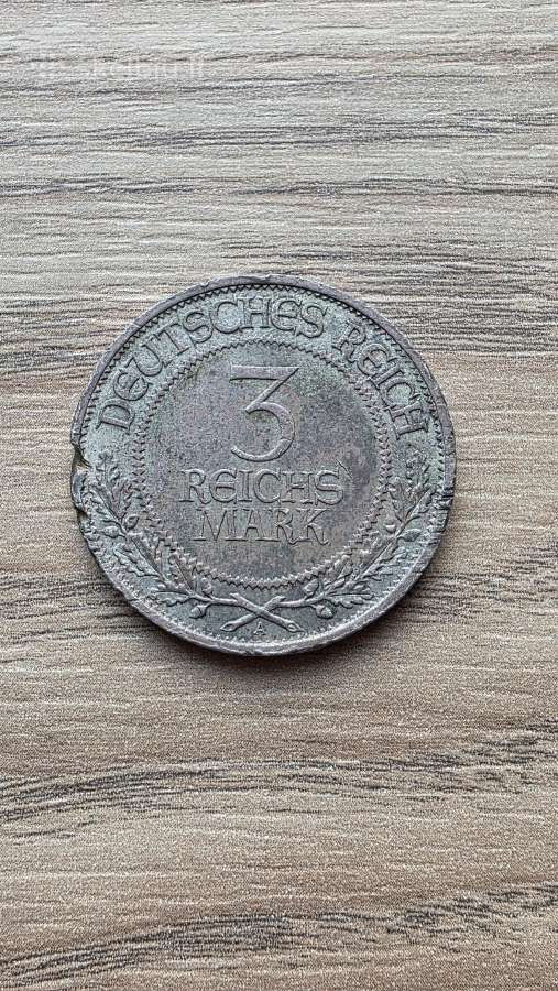 1926 metų Vokietija 3 reichsmarkės A Liubekas