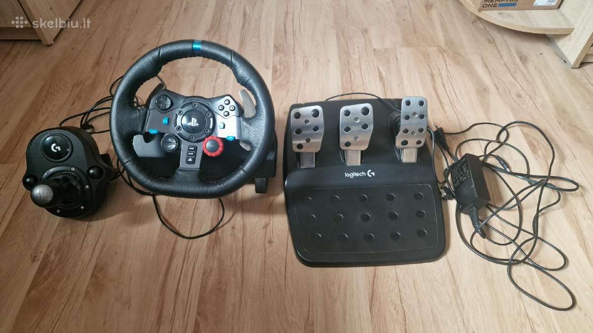 Logitech G29 su Pavarų svirtim ir Playseat kėdė