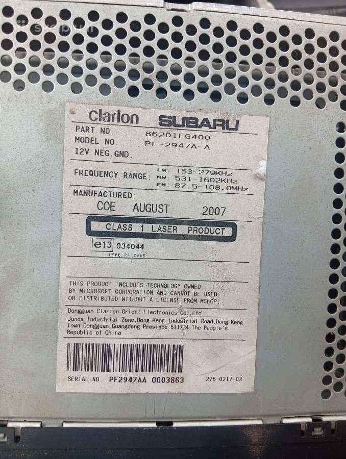 Subaru Forester (2009–2013 m.) originalus radijas - nuotraukos Nr. 2
