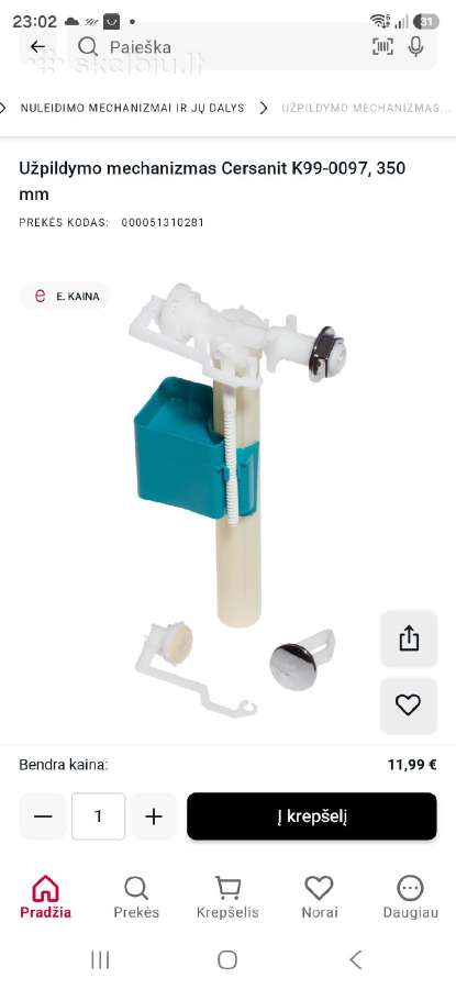 Nauja Cersanit plūdė (užpildymo mechanizmas) - nuotraukos Nr. 2