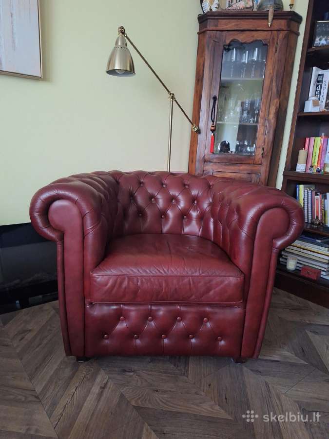 Chesterfield baldai komplektas sofa fotelis