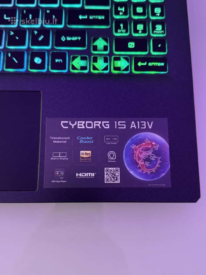 Msi Cyborg 15 A13v Rtx4060, i7-13620h, 144hz - nuotraukos Nr. 6