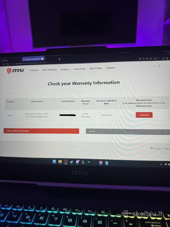 Msi Cyborg 15 A13v Rtx4060, i7-13620h, 144hz - nuotraukos Nr. 18