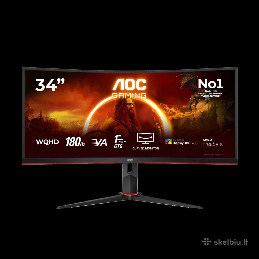 Aoc Ultrawide Curved gaming monitor - Wqhd 3440x14