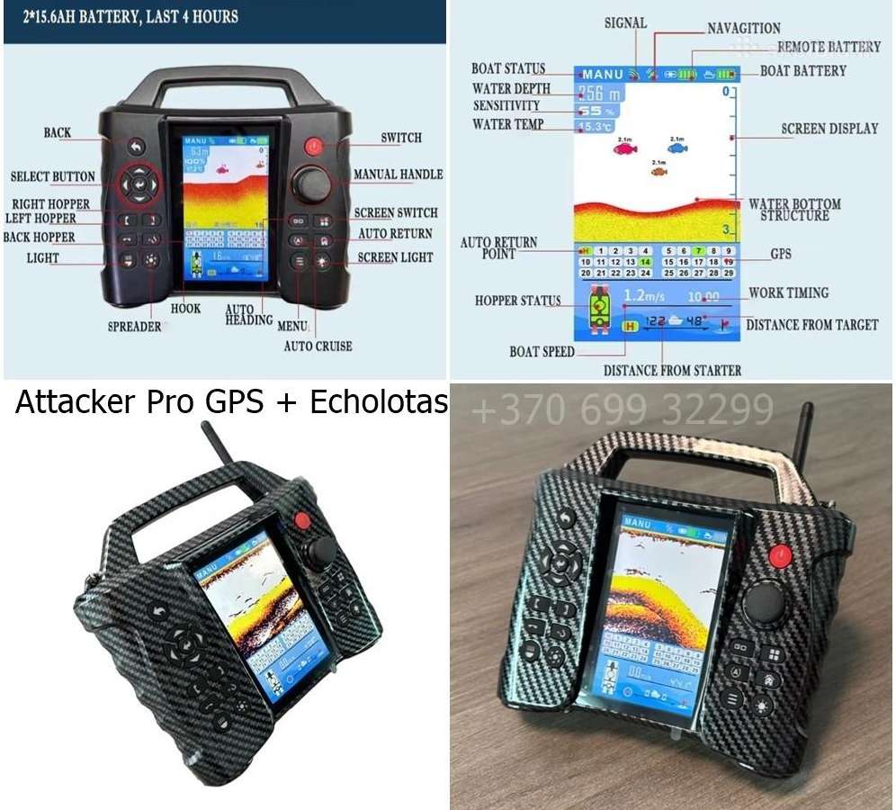Attacker Pro 116 tšk GPS ir Echolotas 300 metrų - nuotraukos Nr. 7