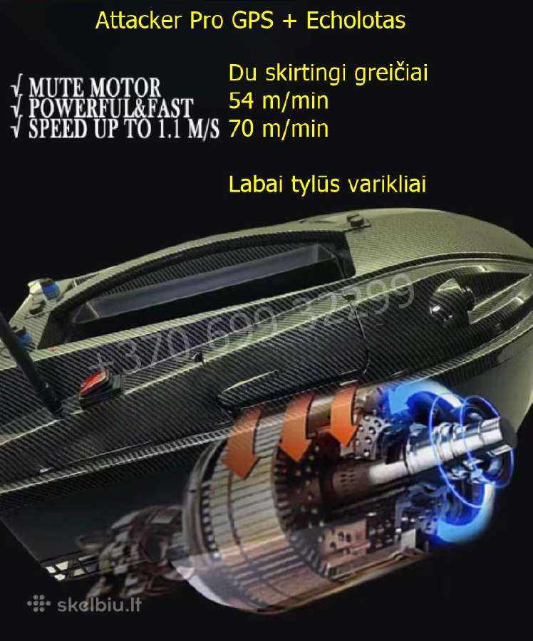 Attacker Pro 116 tšk GPS ir Echolotas 300 metrų - nuotraukos Nr. 9