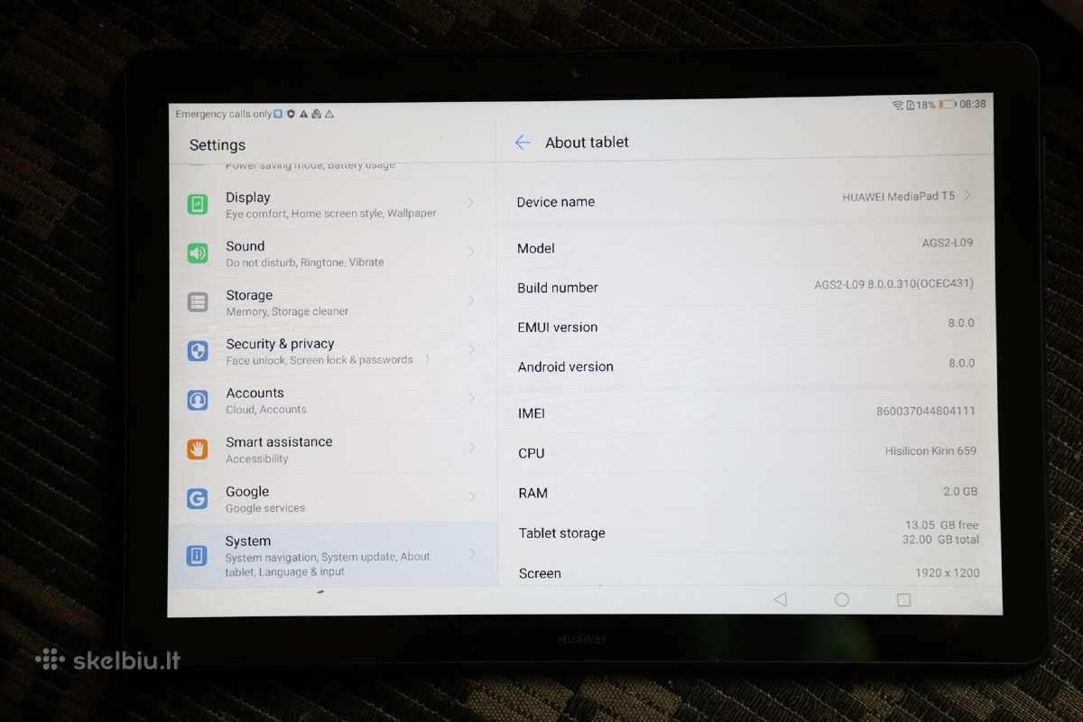 Huawei Mediapad T5 planšetė 10.1'' Sim - nuotraukos Nr. 5