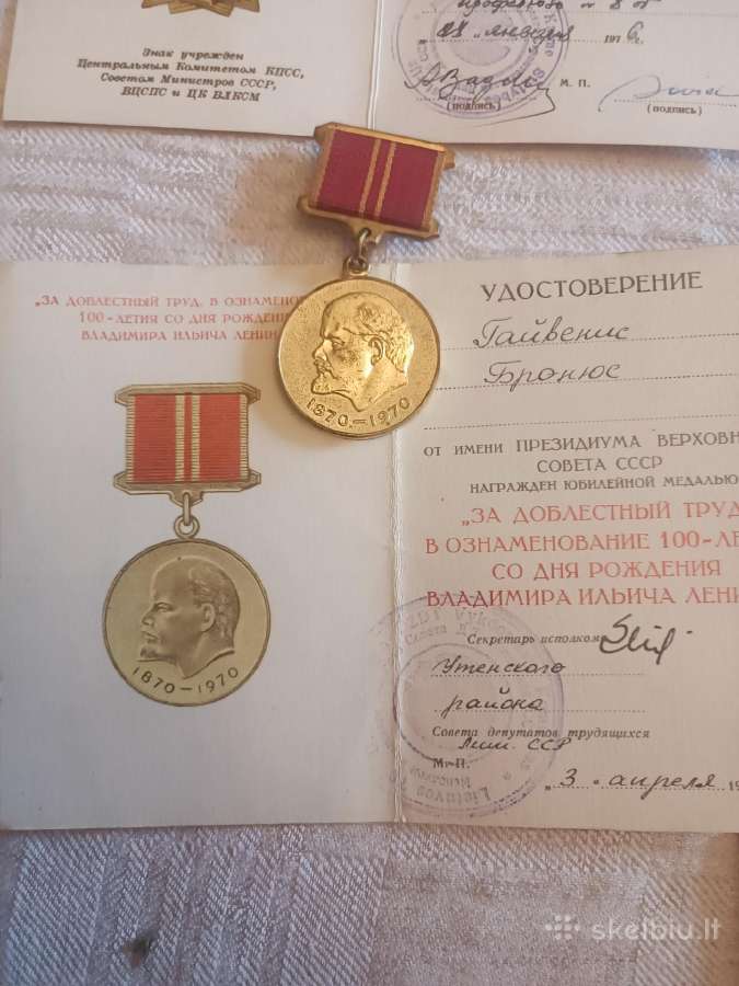 Sovietiniai medaliai su dokumentūra - nuotraukos Nr. 2