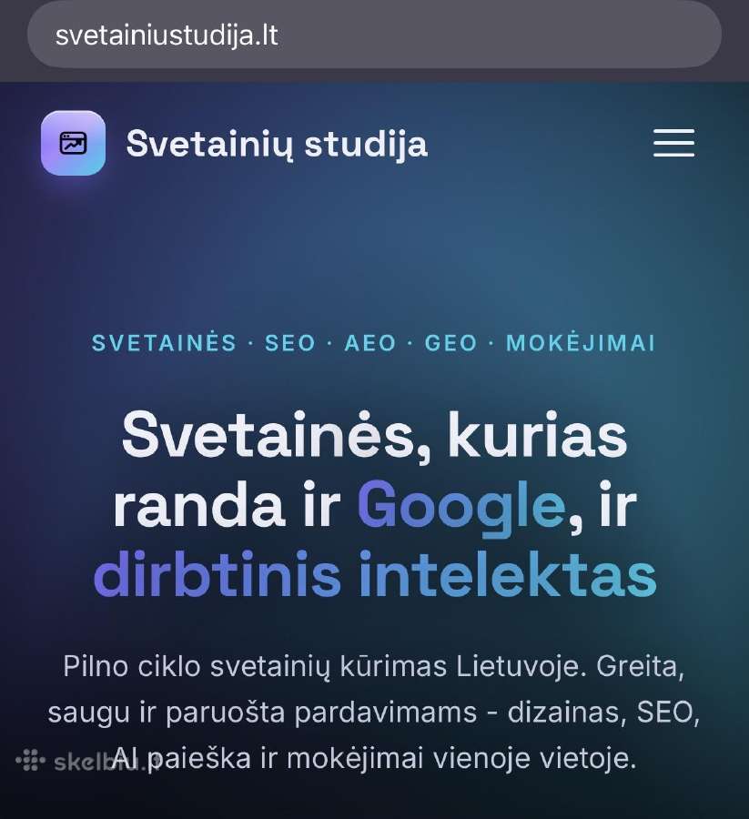 Kuriu svetaines, kurias randa Google ir Ai, +Geo