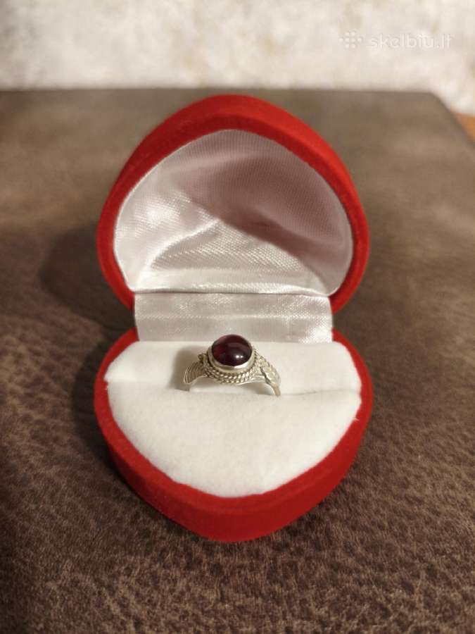Sidabrinis žiedas su natūraliu Rhodolite Granatu - nuotraukos Nr. 3