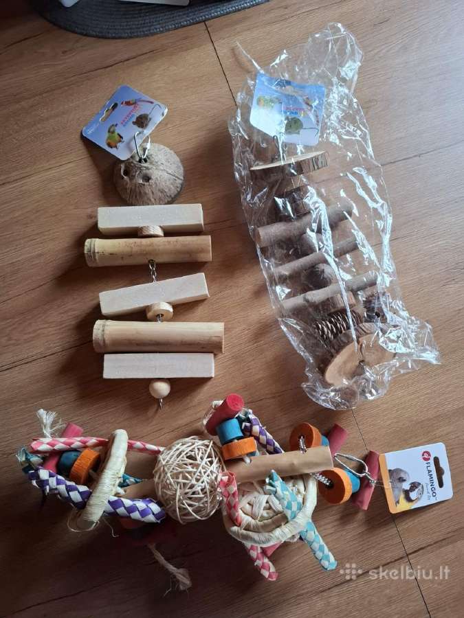 Žaislai didesnėms papūgoms 10 vnt. - nuotraukos Nr. 2