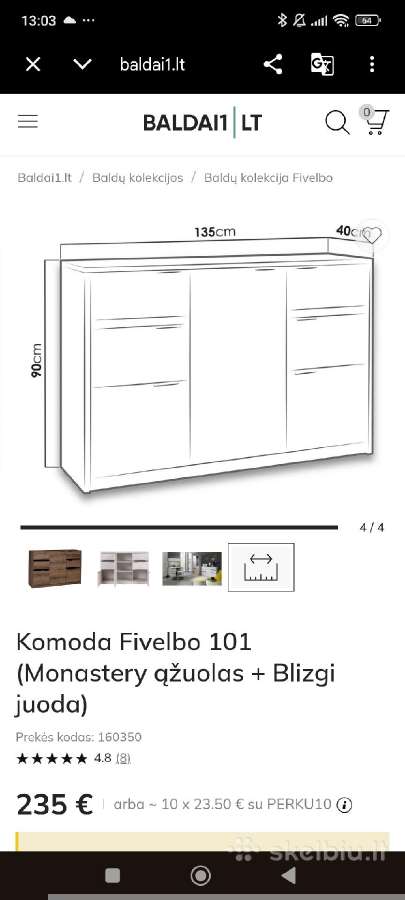 Po 2 vnt rašomasis stalas, komoda ir spinta - nuotraukos Nr. 5
