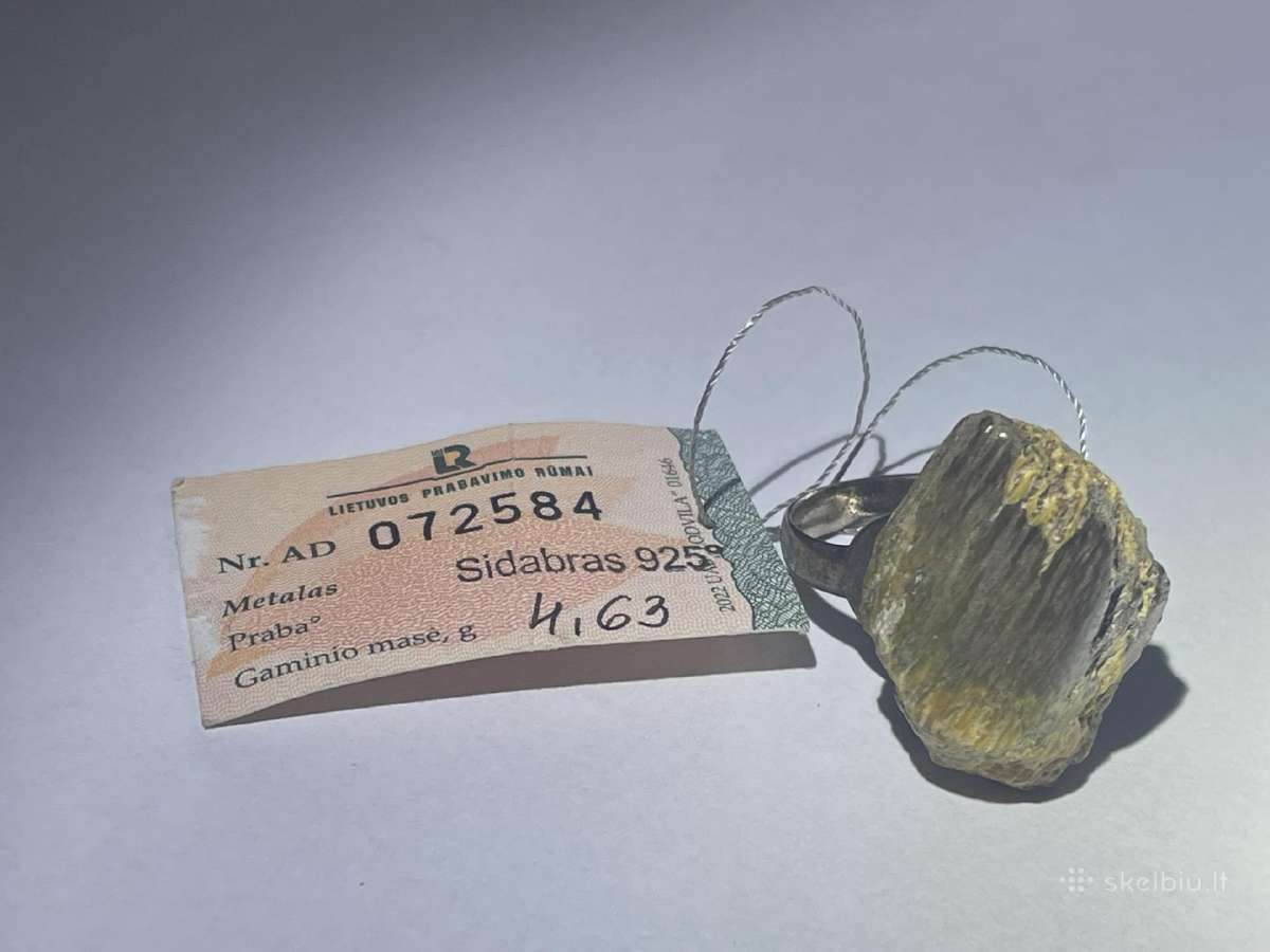 Sidabrinis žiedas 925 su natūraliu gintaru - nuotraukos Nr. 5