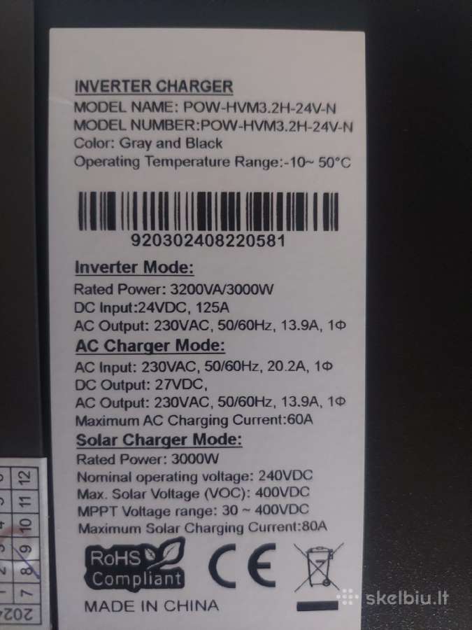 Nauji inverteriai 1kw 70eu,1.6kw 110eu,3kw 150eu - nuotraukos Nr. 7