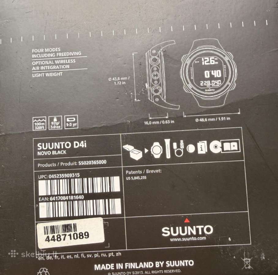 Parduodamas Suunto D4i Novo nardymo kompiuteris - nuotraukos Nr. 3
