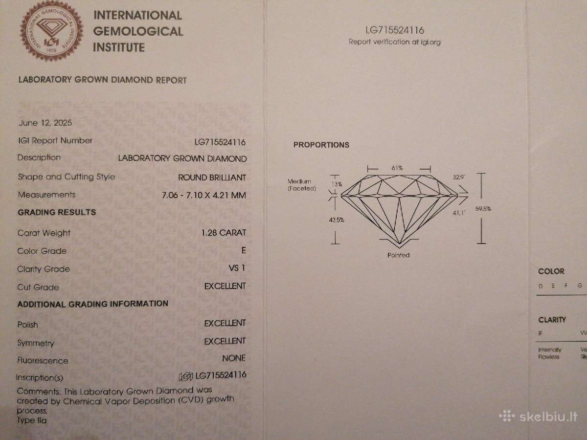 Aukso pusetai su LG briliantais (2.55ct) - nuotraukos Nr. 2