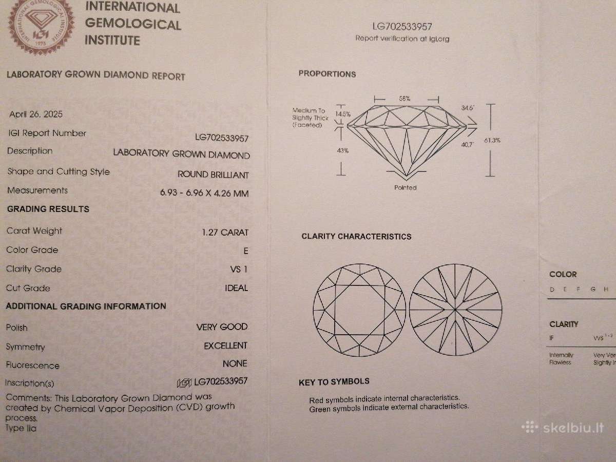 Aukso pusetai su LG briliantais (2.55ct) - nuotraukos Nr. 5