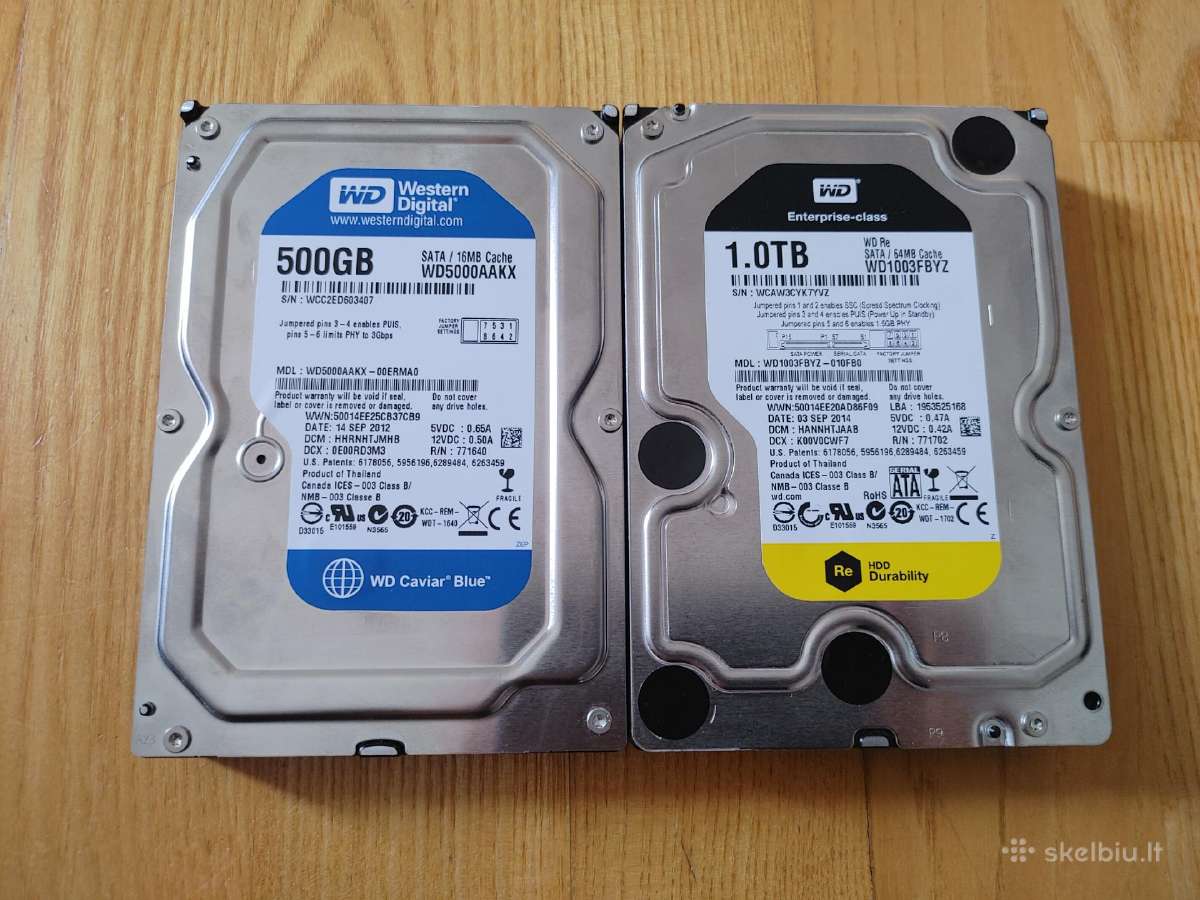 HDD diskai Wd western digital, 500gb ir 1tb
