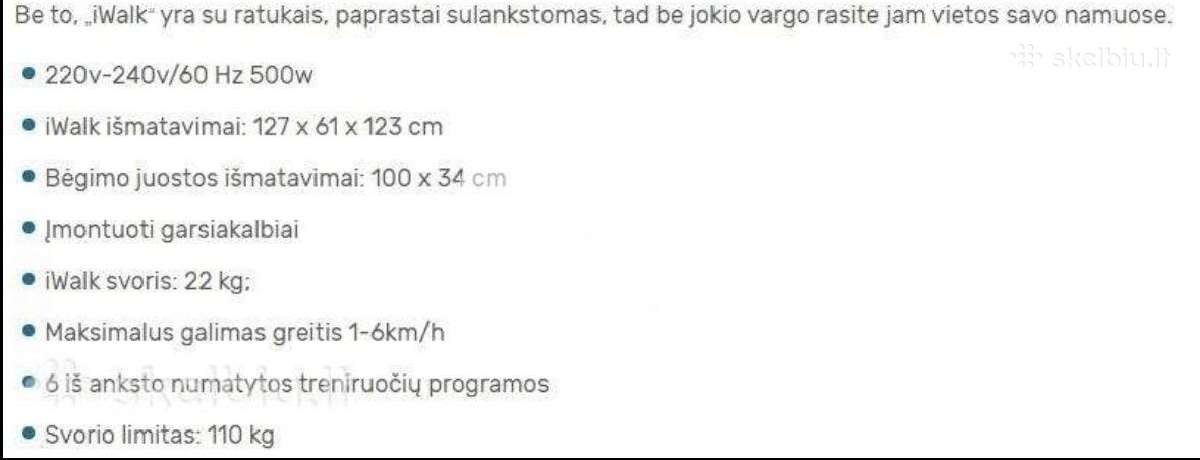 Bėgimo/ėjimo takelis iwalk - nuotraukos Nr. 5