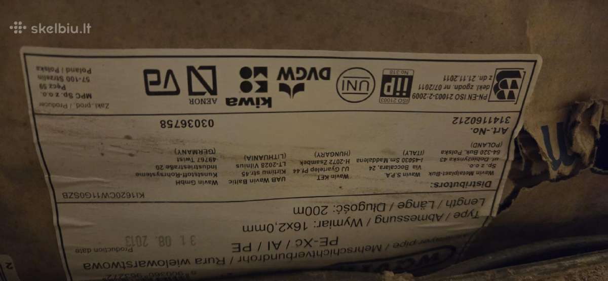 Wavin pex/AL/pe d16x2.0 vamzdis - nuotraukos Nr. 6