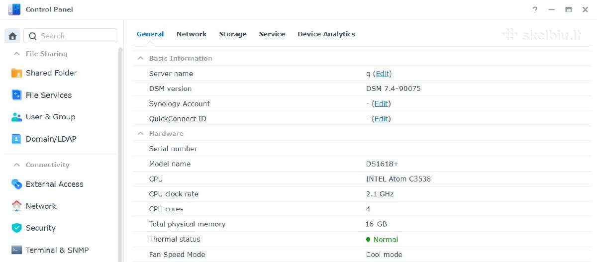 Synology Ds1618+ 6 diskų, 16gb RAM, Quad Intel Cpu - nuotraukos Nr. 5