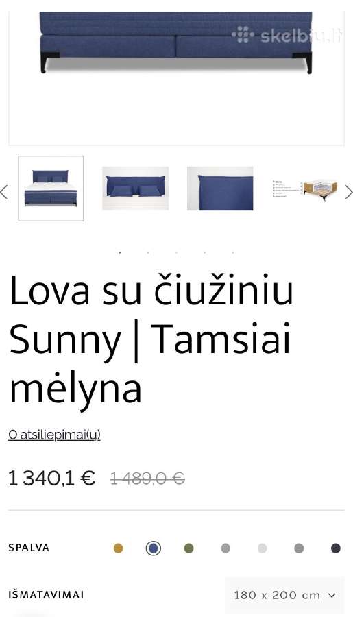 Prabangi kontinentinė lova su čiužiniu ir antčiuž. - nuotraukos Nr. 2