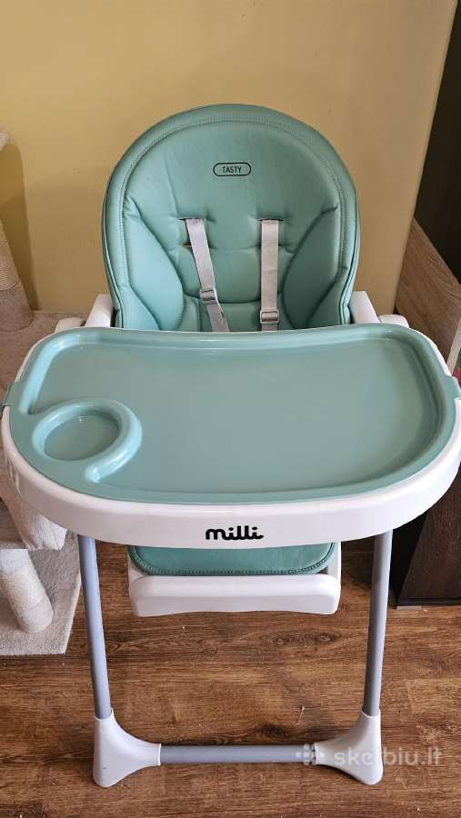 Naudota Milli Tasty maitinimo kėdutė, mėtų spalvos