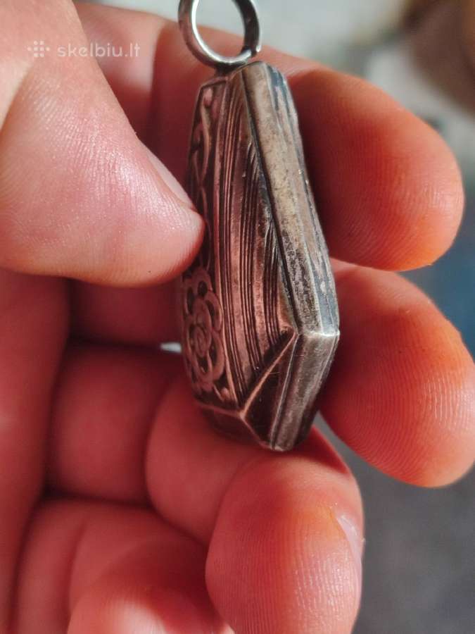 Vintažinis sidabrinis pakabukas su skambaliuku - nuotraukos Nr. 4