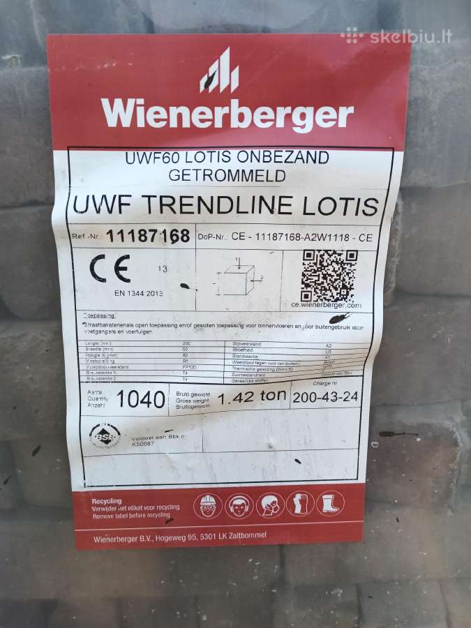 Klinkerio trinkelių likutis Retro Lotis Uwf60 - nuotraukos Nr. 3