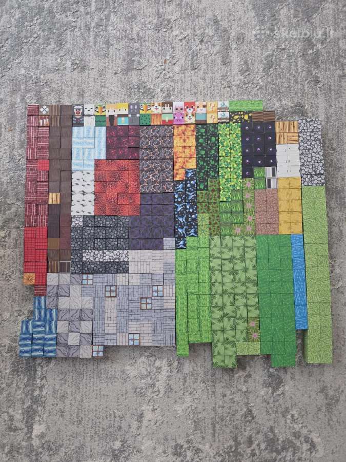 Minecraft magnetinių kaladėlių rinkinys – 555 vnt.