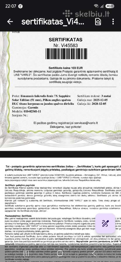 Laikrodis fenix 7x Sapphiresolar - nuotraukos Nr. 7