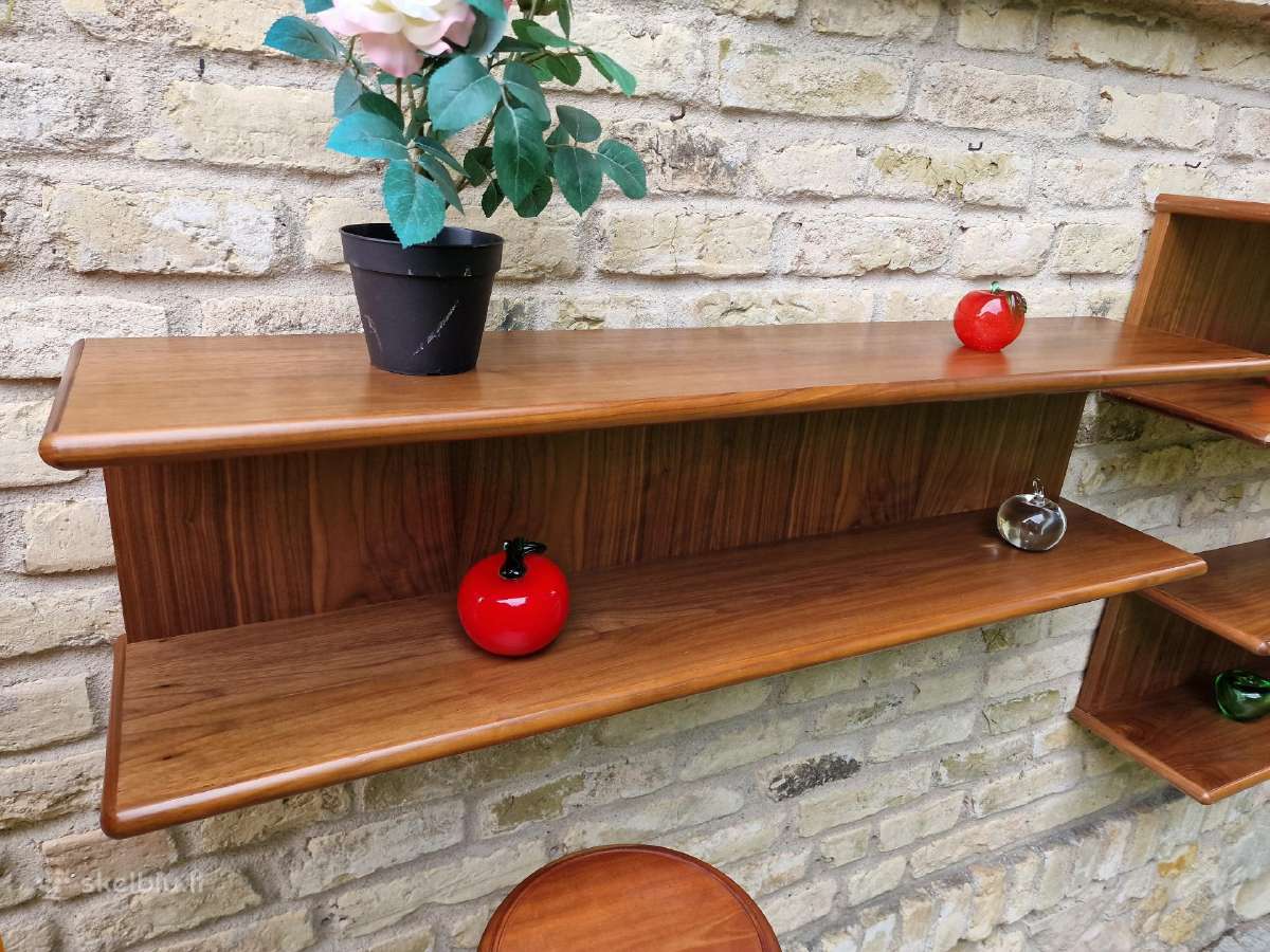 Vintažinės mid century tikmedžio lentynos - nuotraukos Nr. 5