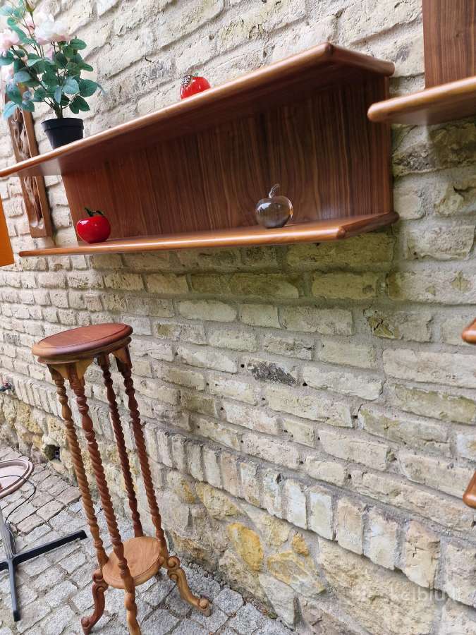 Vintažinės mid century tikmedžio lentynos - nuotraukos Nr. 8