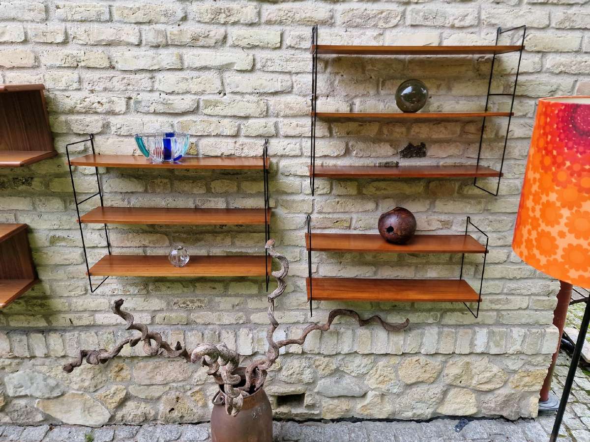 Vintažinės mid century tikmedžio lentynos - nuotraukos Nr. 13