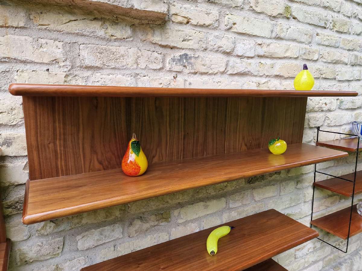Vintažinės mid century tikmedžio lentynos - nuotraukos Nr. 16