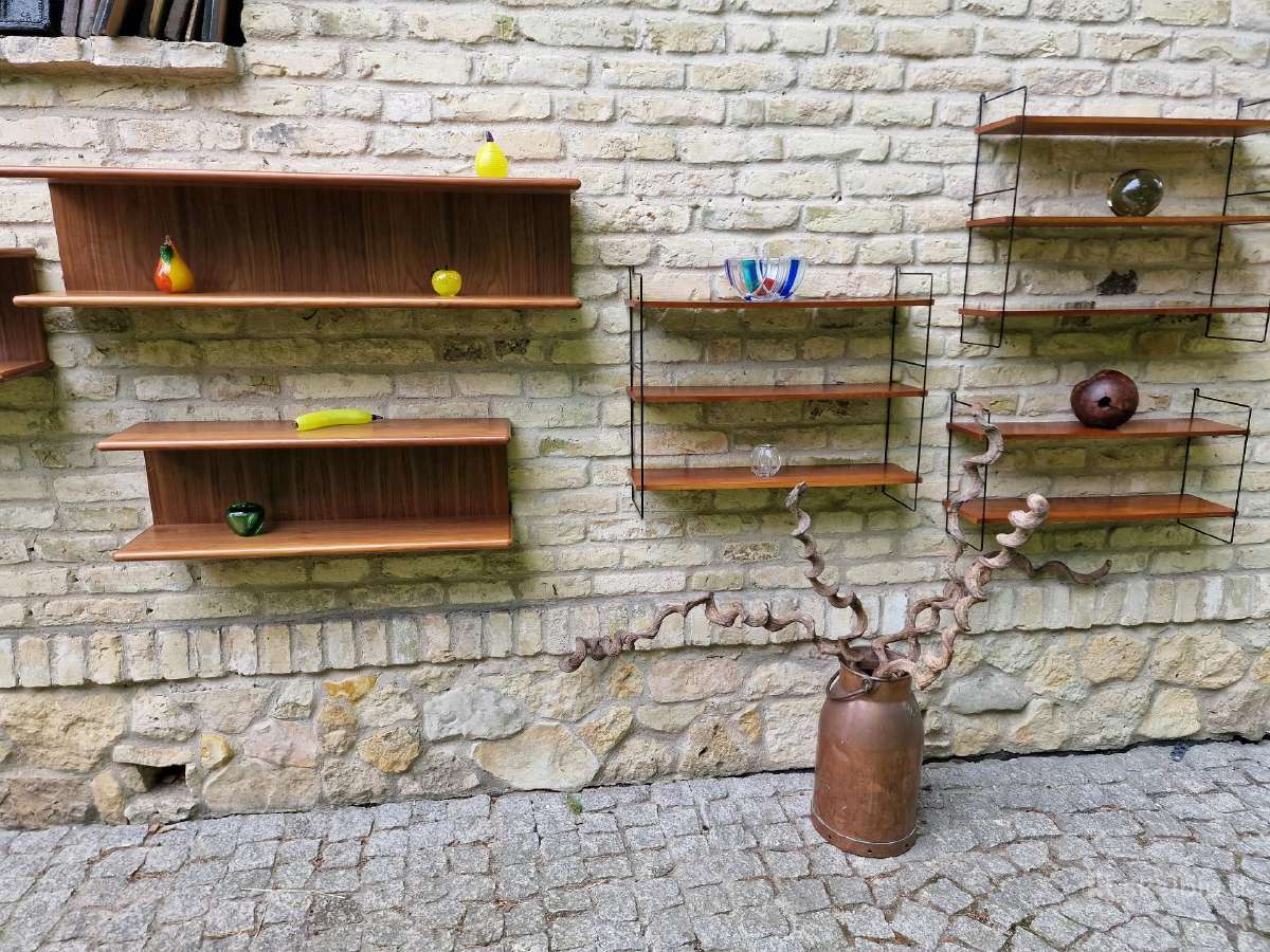 Vintažinės mid century tikmedžio lentynos - nuotraukos Nr. 22