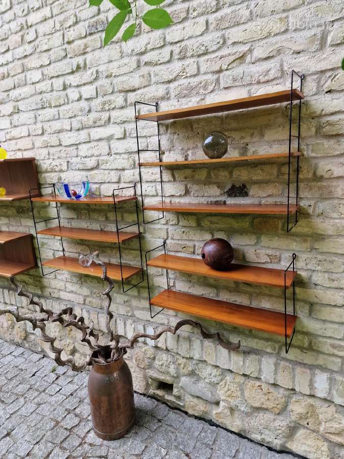 Vintažinės mid century tikmedžio lentynos - nuotraukos Nr. 25