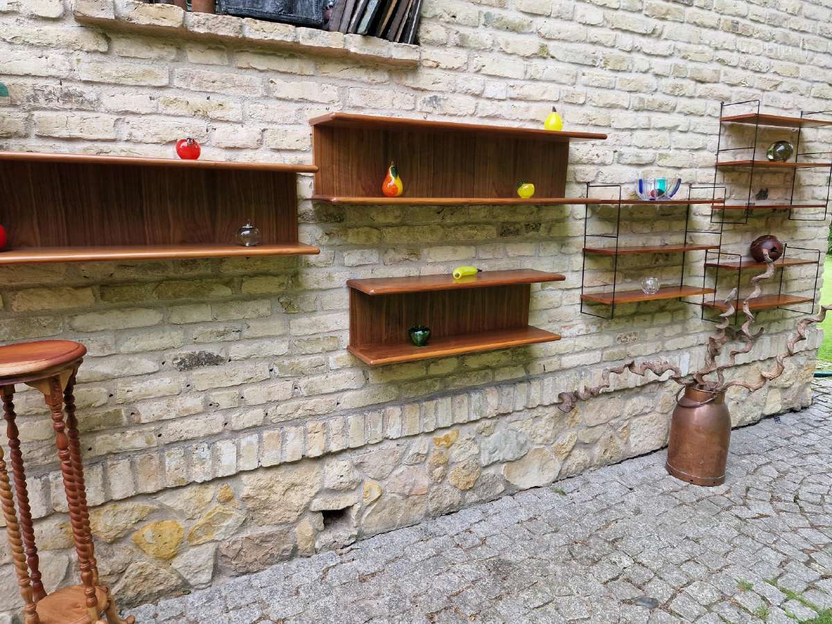 Vintažinės mid century tikmedžio lentynos - nuotraukos Nr. 26