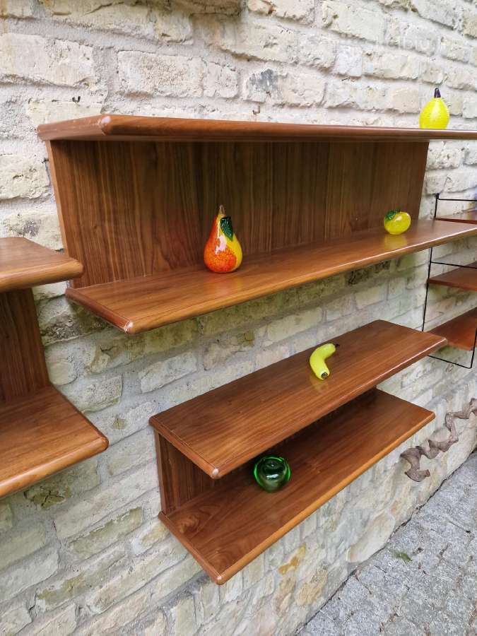 Vintažinės mid century tikmedžio lentynos - nuotraukos Nr. 31