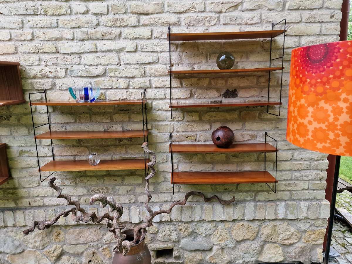 Vintažinės mid century tikmedžio lentynos - nuotraukos Nr. 34