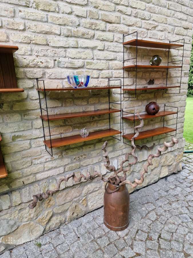 Vintažinės mid century tikmedžio lentynos - nuotraukos Nr. 35