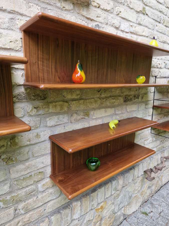 Vintažinės mid century tikmedžio lentynos - nuotraukos Nr. 37