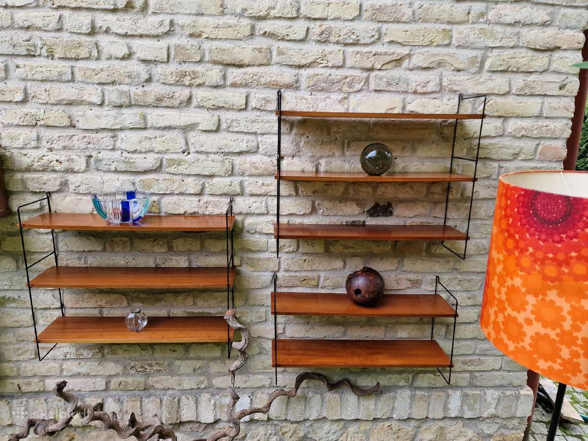 Vintažinės mid century tikmedžio lentynos - nuotraukos Nr. 38