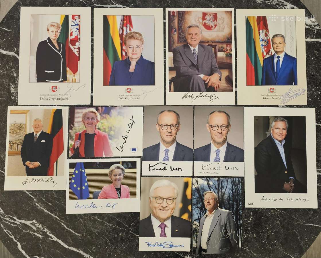 Lietuvos Prezidentų ir Es lydėrių autografai