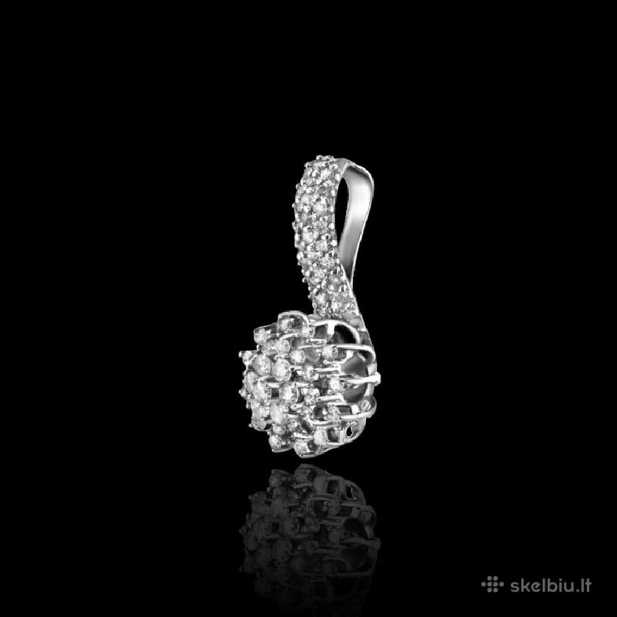 Balto 750pr. Aukso Pakabukas Su 0.70ct Deimantais